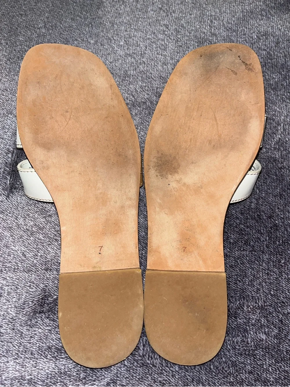 TUCKERNUCK Leather Muse Sandals -Cognac and White- Size 7 - Picture 8 of 8